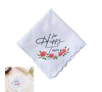 Musiook 1 pcs Elegant Wedding Handkerchief, Happy Tears Tissues Wedding, Happy Tears Handkerchief, Tissues Gift for for Mother Father of Weddings Party Accessories