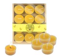 Musiook 12 PCS Beeswax Candles UK, Tea Light Beeswax Candle, Pure Bees Wax Candle, Tea Lights Candle for Relaxation, Handmade, Non-Toxic, Eco-Friendly, Allergen Safe, Cotton Wick