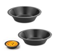 Musiook 2 PCS 5 Inch Pie Dish Individual, Small Individual Pie Dish, Non-Stick Mini Pies Pans, Cake Tin, Carbon Steel Round Baking Tins, Perfect for Baking Pies, Tarts, Cakes, and Desserts