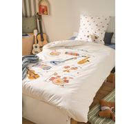 MUSIQUE LEXIQUE duvet cover set + pillowcase with recycled cotton printed white