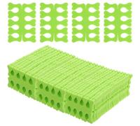 MUSISALY 100 Pairs Disposable Heart-shaped Toe Spacers Soft Foam Foot Finger Separators for Pedicure Nail Protection Green