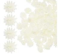 MUSISALY 100pcs Milk White Artificial Chrysanthemum Reed Diffuser Flowers with Rattan Sticks and Pe Foam for Small Desk Essential Oil Diffuser Office Aromatherapy