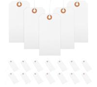 MUSISALY 100pcs Paper Label Blank Price Tag Medium Size Reinforced Hole Convenient Professional Store Use for Managing Your Stock Suitable for Art Crafts and Shoes