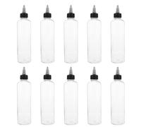 MUSISALY 10pcs 250Ml Plastic Precision Applicator Bottles with Twist Cap, Reusable Glue Dispensing Bottles for Arts, Crafts, Sauces, and Liquid Refilling in Kitchen and Workshop