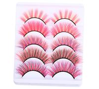MUSISALY 10pcs 3d Colorful False Eyelashes Thick Volume Makeup Eyelashes for Dramatic Looks Reusable Eye Lashes Suitable for Stage Performance