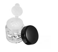 MUSISALY 10Pcs 3Ml Empty Loose Powder Bottles with Black Lids and 12-Hole Inner Stoppers, Refillable Concealer and Makeup Storage Containers for Travel and Daily Use