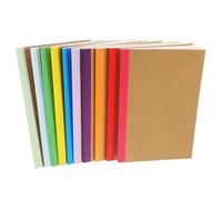 MUSISALY 10pcs A5 Kraft Paper Notebooks Lined Diary Books with Color Stitching, Student Notepads for School, Travel Journals, Multipurpose Paper Notebooks and Office Use