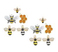 MUSISALY 10pcs Alloy Bee Honeycomb Pendant for DIY Jewelry Making Charms