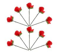 MUSISALY 10pcs Foldable Appearing Rose Tricks Flower for Stage Bar Props Use Foldable Silk Roses for Street Performances and Halloween Shows