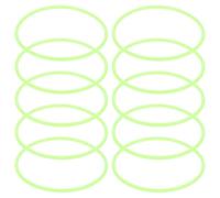 MUSISALY 10pcs Glow In The Dark Silicone Bracelets 2.5mm Elastic Wristbands Neon Green Party Accessories Bulk Set for Women 80s 90s Style Glow Bands
