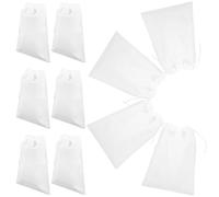 MUSISALY 10pcs Multi-Purpose White Shoe Drawstring Bags Made of Breathable Non-Woven Fabric with Drawstrings at Both Ends, for Travel Use to Separate Shoes from Laundry and Store Cosmetics