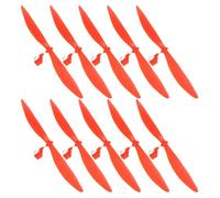 MUSISALY 10pcs Orange 14.5cm Plastic Propeller for Model Aircraft DIY Parts with Blade and Tail Hook, RC Plane and Airplane Repair Accessories for Student Science Projects and Hobby Use