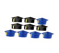 MUSISALY 10Pcs Paper Graduation Caps with Elastic Band Fit Graduation Party Supplies for Students Classic Design Celebration Decorations