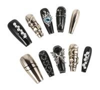 MUSISALY 10pcs Press Nails Full Cover Fake Nails for Women Halloween Easy Application Stylish