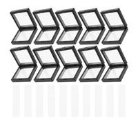 MUSISALY 10pcs Press on Nails Storage Box with Abs Floating Membrane Frame and Snap Lock Lid, Stackable Nail Organizer Display Case for Fake Fingernails Storage and Social Media Photography