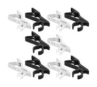 MUSISALY 10pcs Universal Microphone Lavaliere Clip Set, Black 8.5mm White 6mm Diameter, Replacement Mic Tie Clips for Lapel and Shirt Microphones, Suitable for Wireless and Wired Lavalier