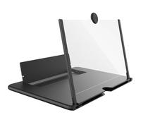 MUSISALY 12-inch Retractable Phone Screen Magnifier Black, HD Video Amplifier with Stand, Mobile Phone Screen Enlarger for Home Movie Viewing