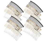 MUSISALY 12-Pack Metal Hair Combs 20-Teeth DIY Hair Styling Tools for Women Gold Silver for Updo Bridal and Chignon Hairstyles