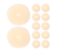 MUSISALY 12pcs Beige Small Donut Bun Hair Maker 5-6cm for, Hair Braider and Shaper Set for Creating Sweet Buns and Braided Updos