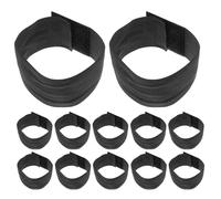 MUSISALY 12Pcs Black Elastic Funeral Armbands Hook and Loop Closure 5X30Cm, Memorial Mourning Bands for Soccer Football Team Captains, Polyester Mesh Condolence Accessories for Respectful