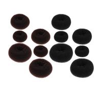 MUSISALY 12Pcs Hair Donut Bun Makers Set with Medium, Large Extra-Large Sizes in Black and Coffee - Donut Hair Shapers for Women’S Ballet, Party Updo Styling Accessories