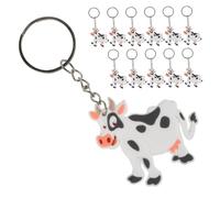MUSISALY 12pcs Hanging Cow Charm Keychain Animal Key Ring Pendants for Bags Party Favors S Farm Theme Decorations