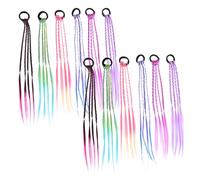 MUSISALY 12pcs Long Braided Wig Hair Extensions Synthetic Ponytail Extension Wig Vibrant Colors for Daily Festival Holiday