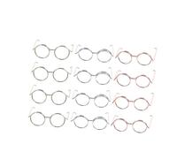 MUSISALY 12Pcs Mini Copper Wire Doll Glasses Non-deformable Eyeglass Frames for Doll Accessories for Dress Up DIY Styling Birthday Party Props in Rose Gold Silver Gold