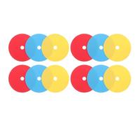 MUSISALY 12pcs Non-skid Soccer Training Flat Markers Agility Discs for Football Field Boundary Sports Markers in Red Yellow Blue for Team Practice