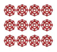 MUSISALY 12pcs Red Cast Iron Handle Wheel for Garden Hose Shut Off Valve, Flat Bottom Design, Easy to Open and Close, Prevents Sundries Deposition, Suitable for Water Pipes
