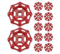 MUSISALY 12pcs Red Iron Round Faucet Handle with Internal Square Design 6x6 Mm Universal Spigot Handle for Outdoor Water Faucets for Oil and Gas Applications