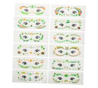 MUSISALY 12sheets Shamrock Face Tattoo Stickers for St Patrick's Day Temporary Festival Body Accessories for Women Fun Makeup for Parties Parades and Celebrations