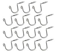 MUSISALY 15pcs Stainless Steel Home Hanger Connector Hooks with Strong Load-Bearing Capacity and Space-Saving Design, Silver Round Corner Hooks for Closet Organisation