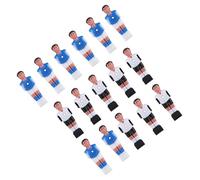 MUSISALY 16Pcs Wear-Resistant Resin Foosball Players Set, Replaceable Black and White Black Hair Blue Jersey Soccer Table Accessories for Leisure Sports and Game Room