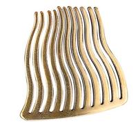 MUSISALY 1pc Brass Hair Comb Clip for Weddings Handmade Bridal Headdress Antique Design Elegant Wave Curved Hair Accessory for Women Pure Brass Craftsmanship