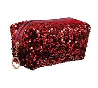 MUSISALY 1pc Capacity Portable Sequin Makeup Bag Stylish Toiletry Storage Pouch for Cosmetics Lightweight and Practical Design for Travel Eye-catching Shimmering Finish for Organizing