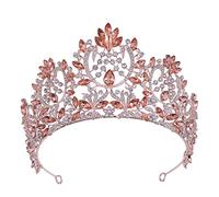 MUSISALY 1pc Style Rose Gold Bride Crown Vintage Rhinestone Inlaid Headdress for Weddings Photography and Cosplay Accessory Stunning Brightness