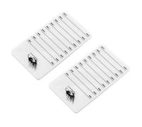 MUSISALY 2 Pcs Acrylic Eyelash Extension Display Boards with White Scale for Beauty Salons Double Row Lash Pads for Accurate Grafting and Organizing False Lashes