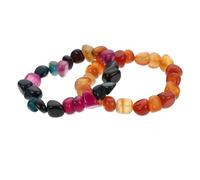 MUSISALY 2 Pcs Agate Gemstone Bead Bracelets for Women and Men, Yoga Stretch Bracelets Simple Design, Lightweight and Easy to Carry for Daily Use and Party