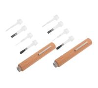 MUSISALY 2 Sets Cat Eye Nail Magnet Pen 3-in-1 with Wood Handle and Replaceable Brush for Precise Cat Eye Nail Art Design, Dual-ended Magnetic Tool for DIY and Professional Manicure Salon