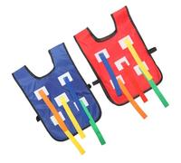 MUSISALY 2 Sets Outdoor Catching Tail Vests with 5 Pull Tail Belts Each, Sports Activity Game for Kindergarten, Sturdy Red and Blue Waistband