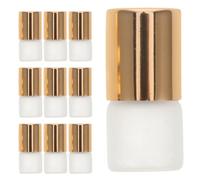 MUSISALY 20pcs 1ml Mini Refillable Perfume Roll-On Bottles Set White Glass, Stainless Steel Roller Ball and Gold Cap, Travel Essential Oil and Fragrance Sample Vials