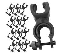 MUSISALY 20pcs Black Walking Stick Holder Clamp for Wheelchair Walker Mobility Scooter, Flashlight Bracket and Cane Holder Accessories for Seniors’ Walking Aids