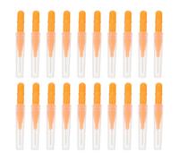 MUSISALY 20pcs Mini Makeup Brushes Set Nylon and Pp Material Portable Lightweight Cosmetic Brush Kit for Home and Traveling Use Includes Eyebrow in Orange