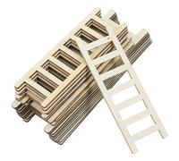 MUSISALY 20Pcs Miniature Wooden Ladders for Dollhouse, Mini House Ladder Decor with Two Sizes (15X5Cm 12X4Cm), Tiny Wood Staircase Ornaments for Crafting and Garden Decoration