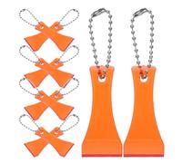 MUSISALY 20Pcs Red Plastic Lotto Scratch Off Tool Scoop Shape Card Scraper Keychain for Lottery Tickets Voucher Code Revealing