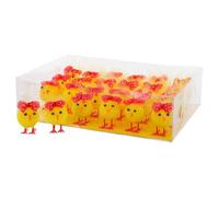 MUSISALY 24Pcs Easter Mini Plush Chicks with Polka Dot Bow - Soft Stuffed Chick, Realistic Mini Chicken Figurines for Spring Table Decor and Easter Party Favors