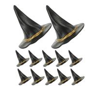 MUSISALY 24pcs Halloween Mini Witch Hats 5cm Black Dollhouse Decor Supplies Tiny Wizard Caps for Crafts Halloween Party Favors and Miniatures