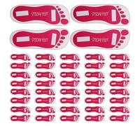 MUSISALY 25 Pairs Disposable Sticky Self Tanning Feet Pads for Spray Tanning, Salon and Home Use, Sunless Tan Foot Protectors Adhesive Backing, Pink Cardboard Packaging