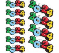 MUSISALY 25pcs Luminous 2024 Lapel Pin Glow Brooch Plastic New Year 2024 Brooches with Built-in 3pcs Cell Batteries Easy to Carry and Keep, for New Year Party, Festive Celebrations